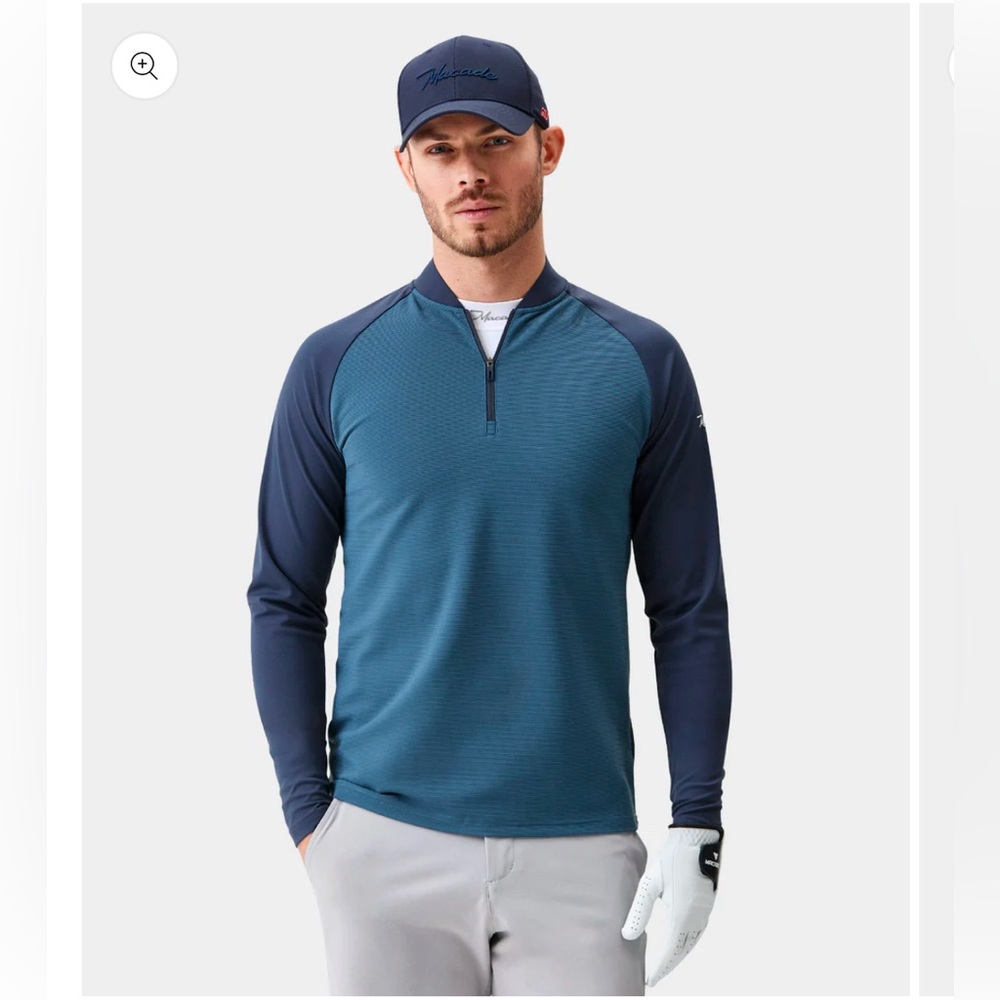 Macade Golf Concepts Men’s Stone Blue Tech Bomber Zip - Large - SOLD OUT ONLINE